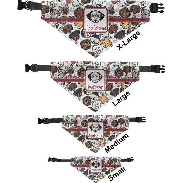 Dog Faces Pet Bandana Sizes