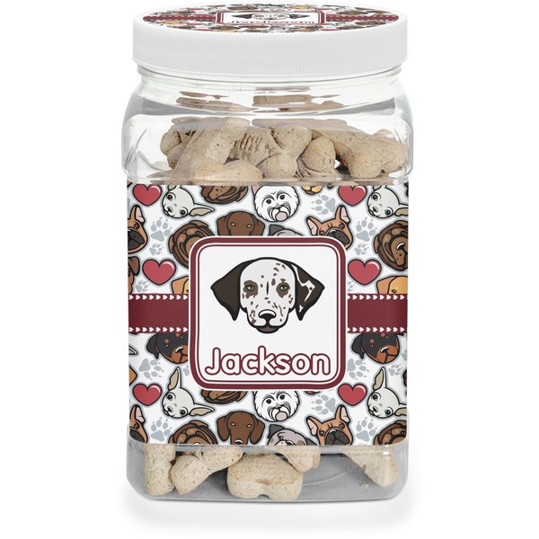 Custom Dog Faces Dog Treat Jar (Personalized)