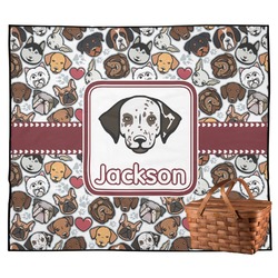 Dog Faces Outdoor Picnic Blanket (Personalized)