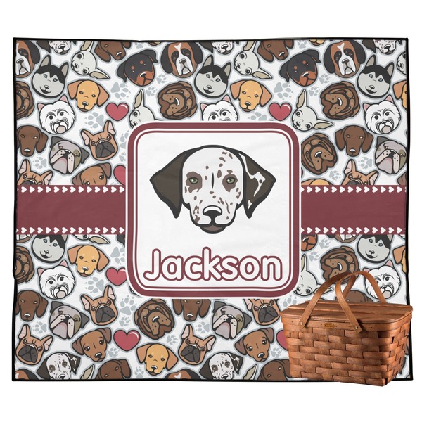 Custom Dog Faces Outdoor Picnic Blanket (Personalized)
