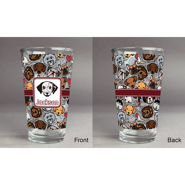 Dog Faces Pint Glass - Full Fill w Transparency - Approval