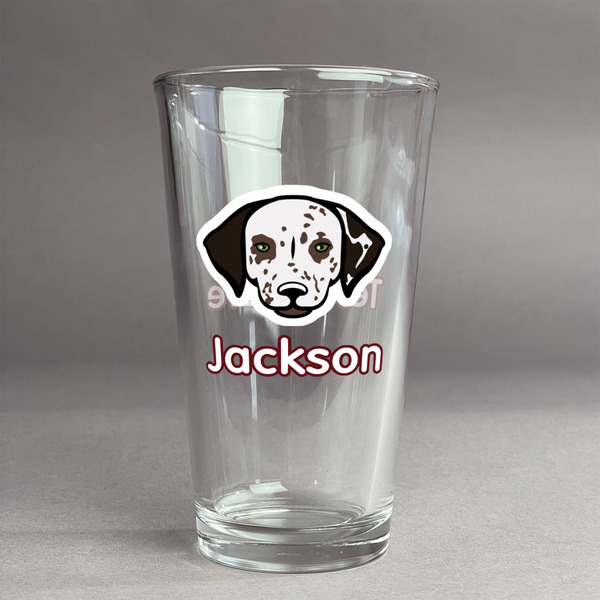 Custom Dog Faces Pint Glass - Full Color Logo (Personalized)