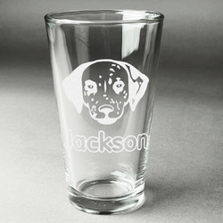 Dog Faces Pint Glass - Engraved (Single) (Personalized)