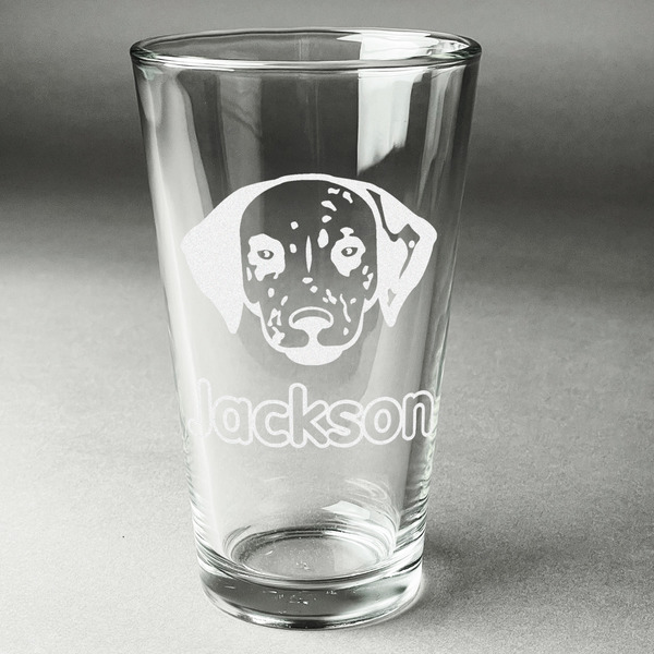 Custom Dog Faces Pint Glass - Engraved (Single) (Personalized)