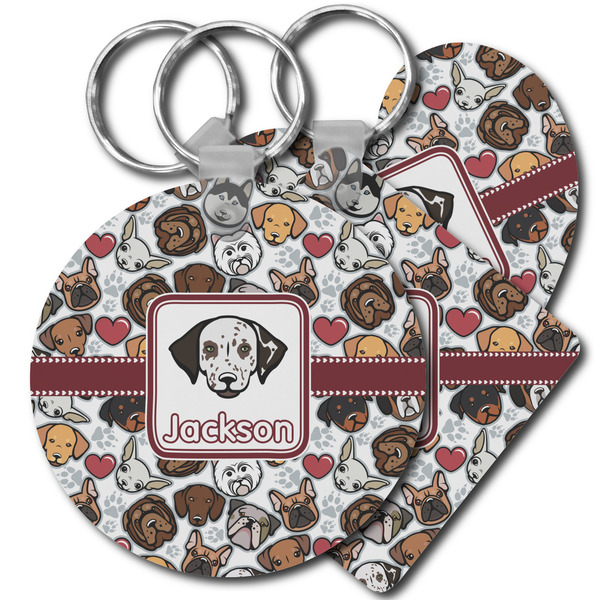 Custom Dog Faces Plastic Keychain (Personalized)