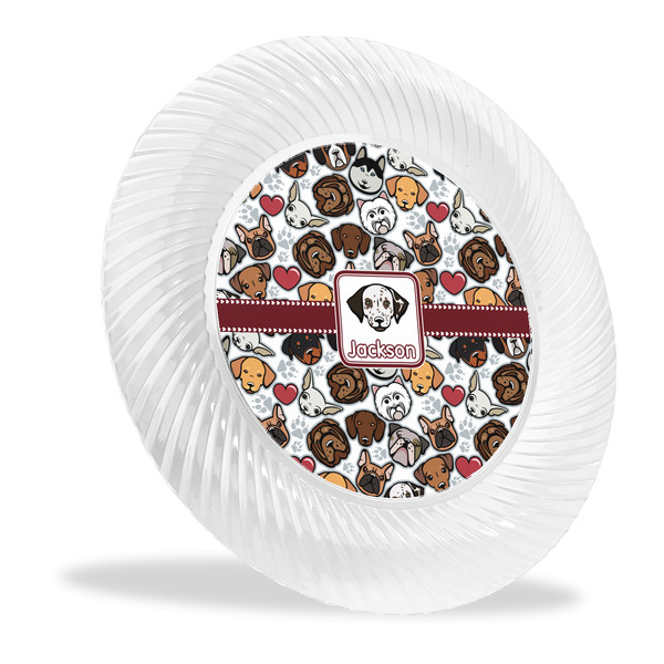 Custom Dog Faces Plastic Party Dinner Plates - 10" (Personalized)