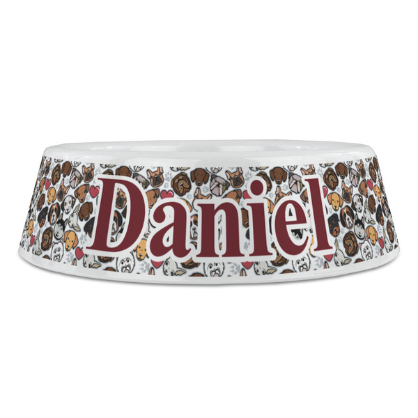 Dog Faces Plastic Pet Bowls - Large - FRONT