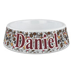 Dog Faces Plastic Dog Bowl - Large (Personalized)