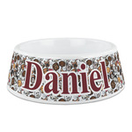 Dog Faces Plastic Dog Bowl - Medium (Personalized)