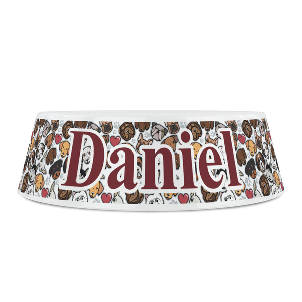 Dog Faces Plastic Pet Bowls - Small - FRONT