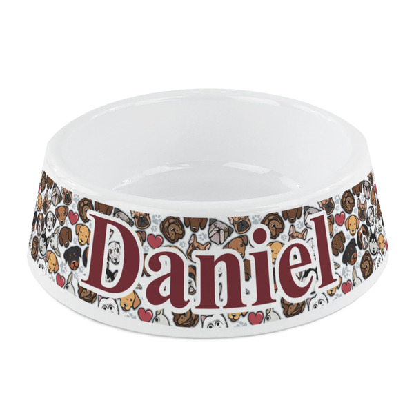 Custom Dog Faces Plastic Dog Bowl - Small (Personalized)