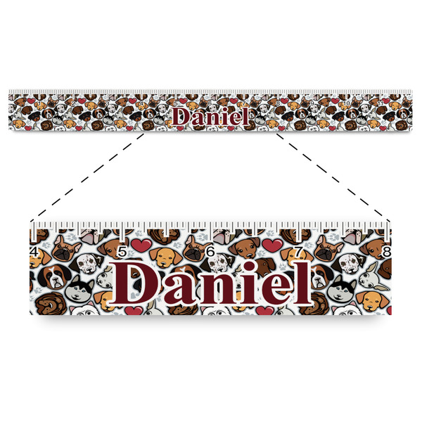 Custom Dog Faces Plastic Ruler - 12" (Personalized)