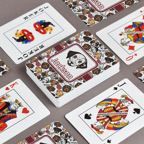 Dog Faces Playing Cards - Front & Back View