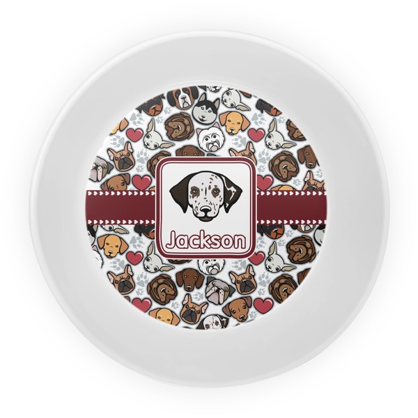 Dog Faces Melamine Bowl - Center