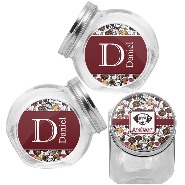 Dog Faces Puppy Treat Jar - Top Left Right