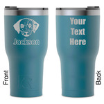 Dog Faces RTIC Tumbler - Dark Teal - Laser Engraved - Double-Sided (Personalized)