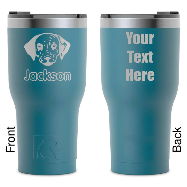 Custom Dog Faces RTIC Tumbler - Dark Teal - Laser Engraved - Double-Sided (Personalized)