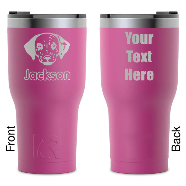 Custom Dog Faces RTIC Tumbler - Magenta - Laser Engraved - Double-Sided (Personalized)