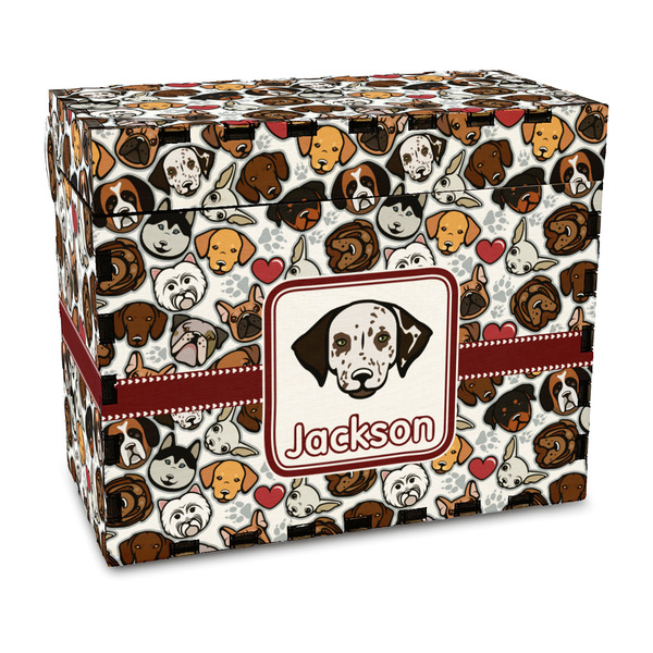 Custom Dog Faces Wood Recipe Box - Full Color Print (Personalized)