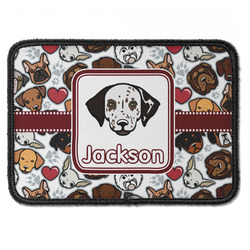 Dog Faces Iron On Rectangle Patch w/ Name or Text