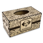 Dog Faces Wood Tissue Box Cover - Rectangle (Personalized)