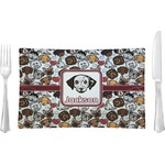 Dog Faces Rectangular Glass Lunch / Dinner Plate - Single or Set (Personalized)