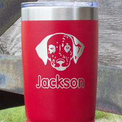 Dog Faces 20 oz Stainless Steel Tumbler - Red - Single Sided (Personalized)