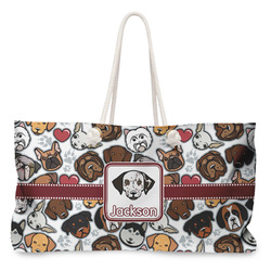 Dog Faces Large Tote Bag with Rope Handles (Personalized)