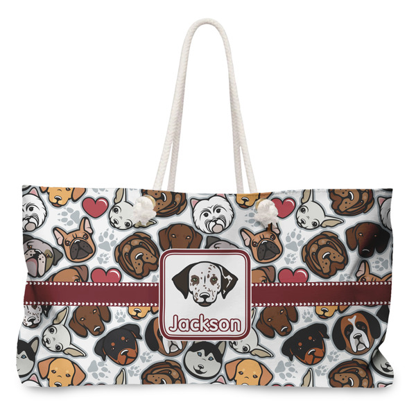 Custom Dog Faces Large Tote Bag with Rope Handles (Personalized)