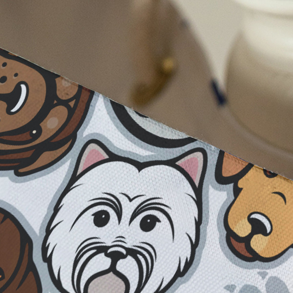 Dog Faces Large Rope Tote - Close Up View