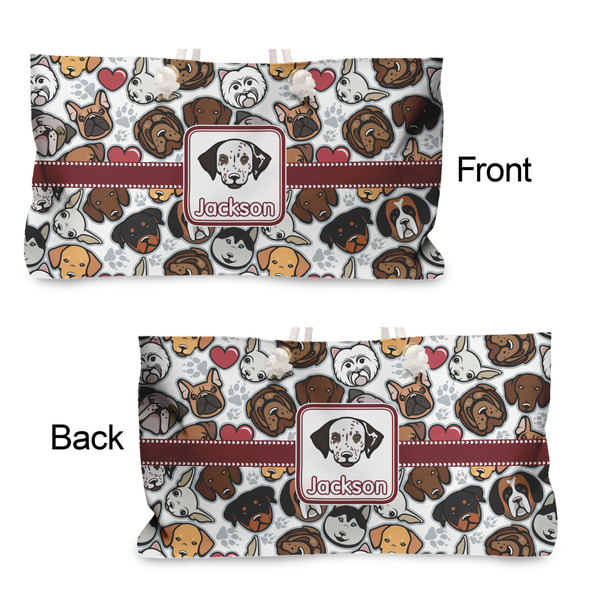 Dog Faces Large Rope Tote - From & Back View