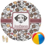 Dog Faces Round Beach Towel (Personalized)