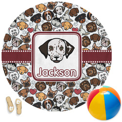 Dog Faces Round Beach Towel (Personalized)
