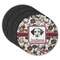 Dog Faces Round Rubber Backed Coasters - Set of 4 (Personalized)