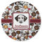 Dog Faces Round Rubber Backed Coaster (Personalized)