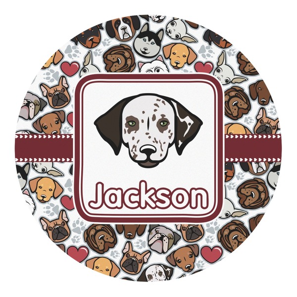 Custom Dog Faces Round Decal - Large (Personalized)
