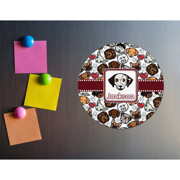 Dog Faces Round Fridge Magnet - LIFESTYLE