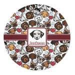Dog Faces 5' Round Indoor Area Rug (Personalized)