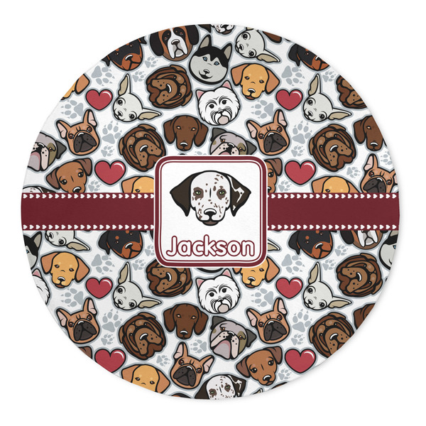 Custom Dog Faces 5' Round Indoor Area Rug (Personalized)