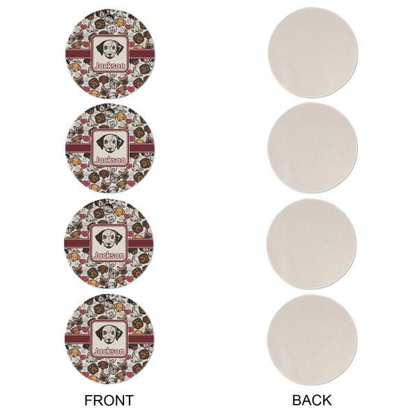 Dog Faces Round Linen Placemats - APPROVAL Set of 4 (single sided)