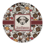 Dog Faces Round Linen Placemat (Personalized)