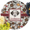 Dog Faces Round Linen Placemats - Front (w flowers)