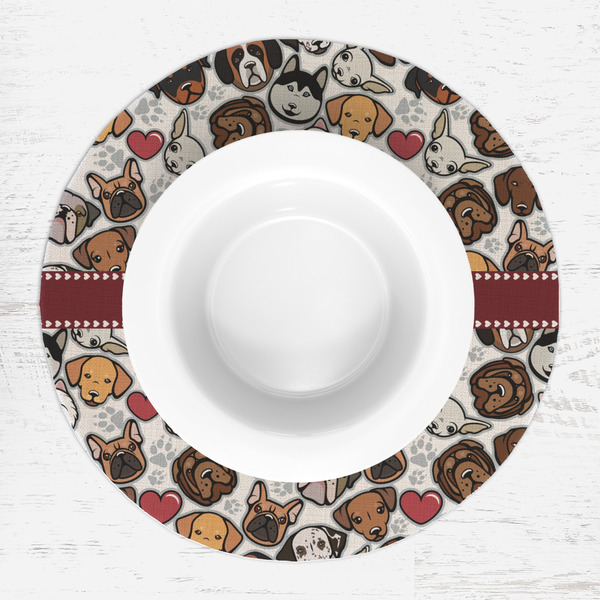 Dog Faces Round Linen Placemats - LIFESTYLE (single)