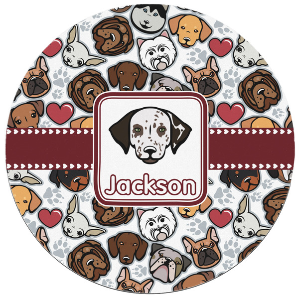 Dog Faces Round Mousepad - APPROVAL