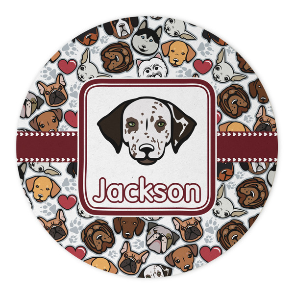 Dog Faces Round Paper Coaster - Approval