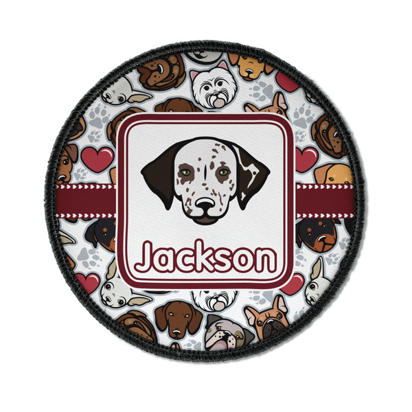 Custom Dog Faces Iron On Round Patch w/ Name or Text