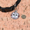 Dog Faces Round Pet ID Tag - Small - In Context
