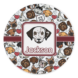 Dog Faces Round Stone Trivet (Personalized)