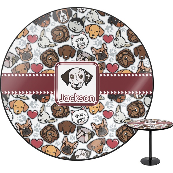 Custom Dog Faces Round Table - 30" (Personalized)