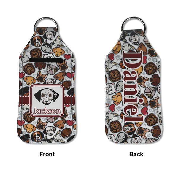 Dog Faces Sanitizer Holder Keychain - Large APPROVAL (Flat)